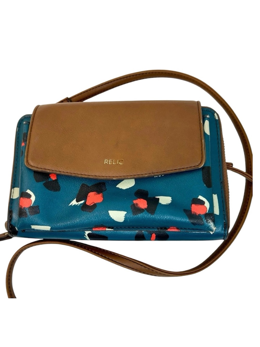 RELIC by FOSSIL Kari Theme Clutch Wallet Crossbody, Multicolor Vegan Leather